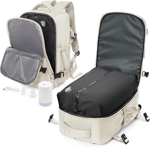 Miniatura 10 de winspansy Mochila de viaje para mujer y hombre, A11-gris (juego de 2 piezas), Grande