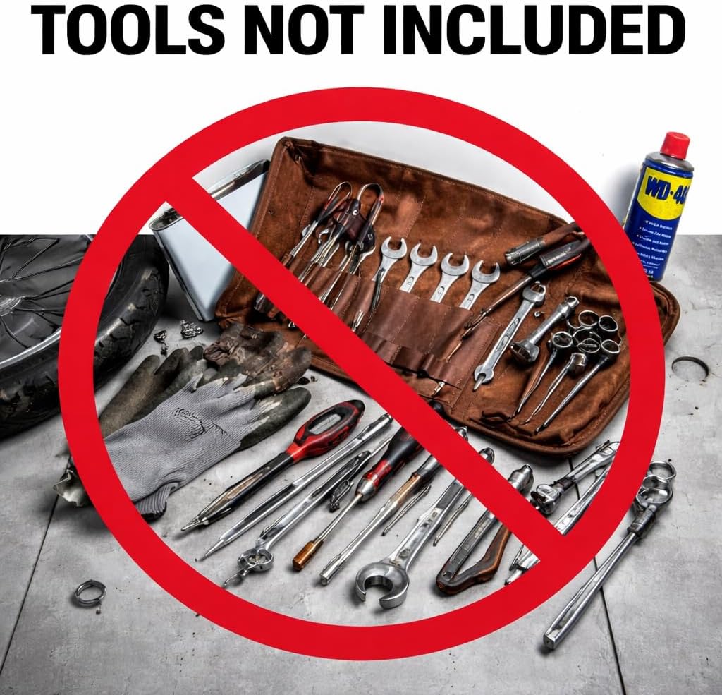 DarkRabbit Leather Roll up Tool Bag, 17 Pcs Tool Organizer, Motorcycle Tool Roll Bag, Motorbike Saddlebag, Wrench Organizer, Storage Accessory Pouch, Biker Essentials (Brown)