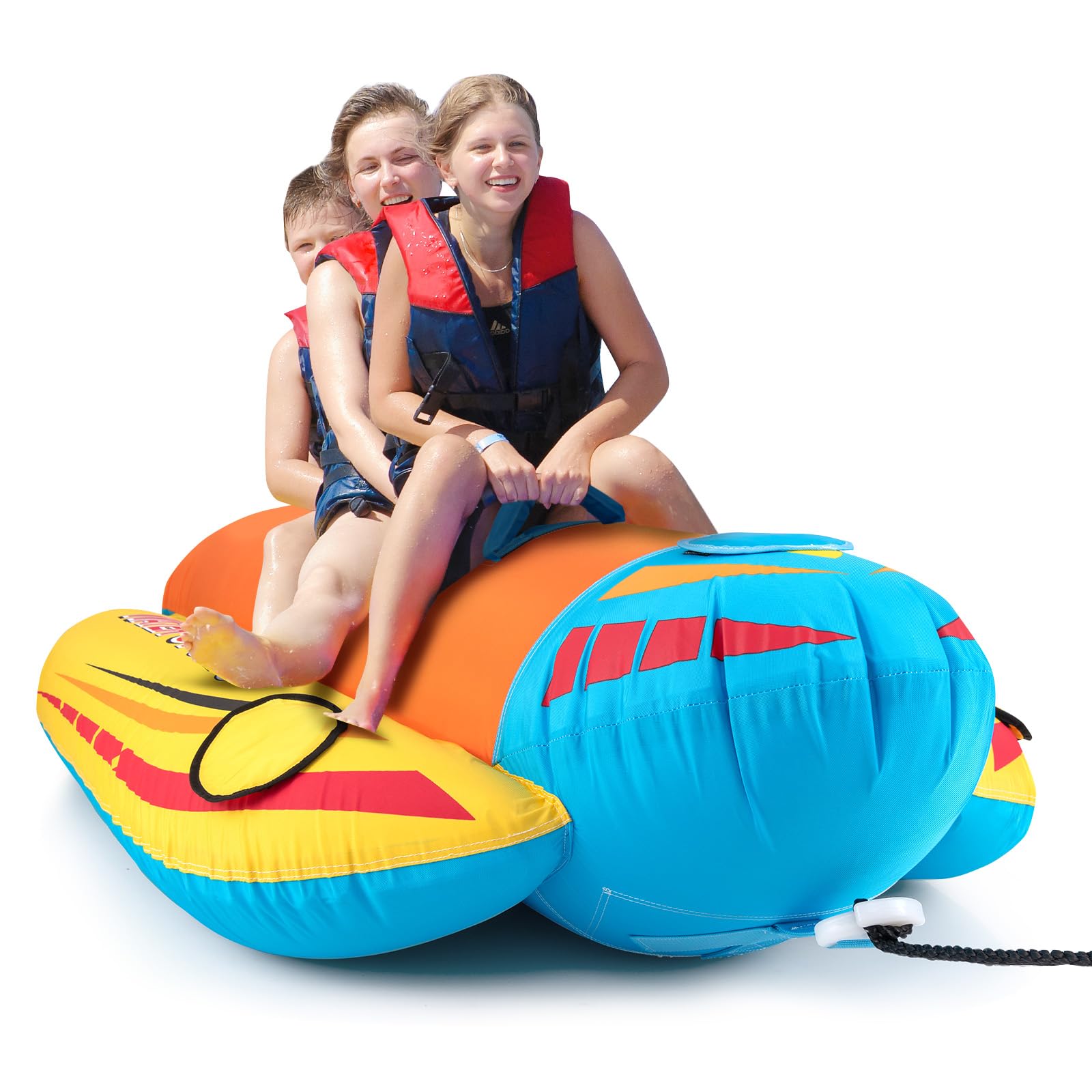COSTWAY Gommone a Banana Gonfiabile 3 Persone Tubo Trainabile Sport Acquatici Carico Massimo 231 kg