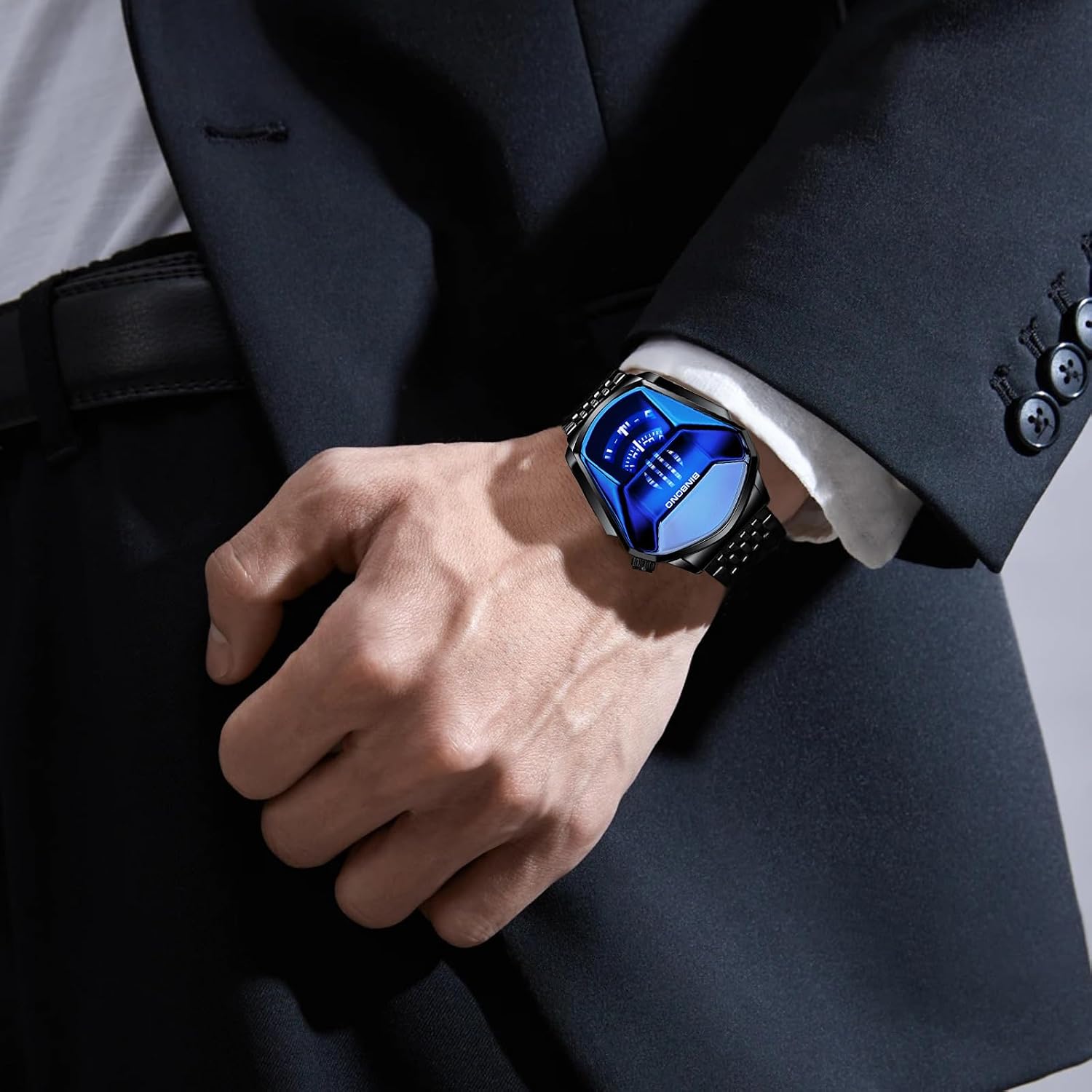 FANMIS Creative Men Digital Electronic Watch Silver Bracelet Plated Watches image 2