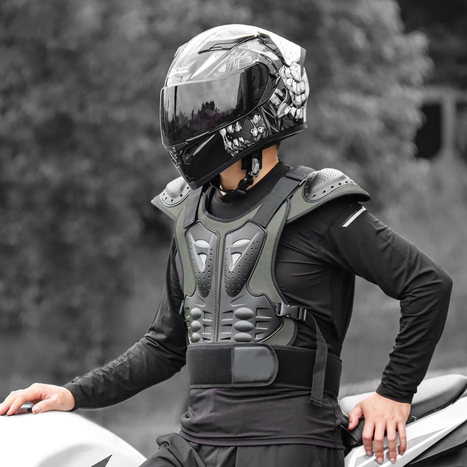 Gilet Protettivo Moto Per Adulti Con Protezione Torace Paraschiena Flessibile E Protezioni Spalle Traspirante Per Mountain Bike BMX Sci Skateboard Moto