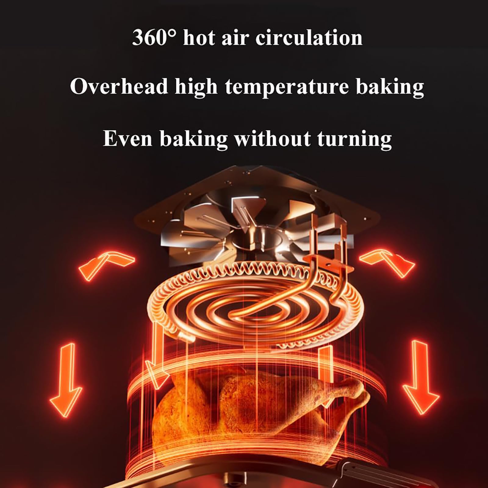 Forno ad Aria Grande 9L, Friggitrice ad Aria da 1350W con Doppio Controllo