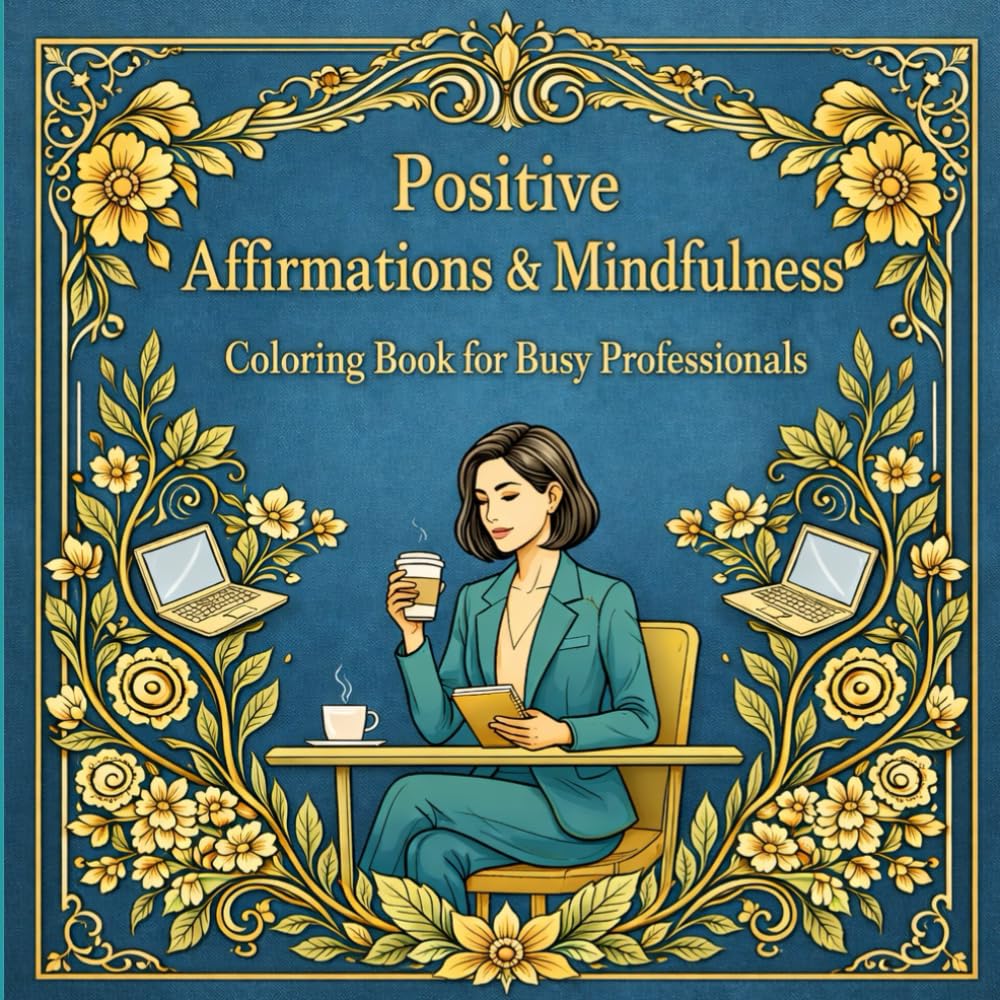 Positive Affirmations & Mindfulness Coloring Book for Busy Professionals