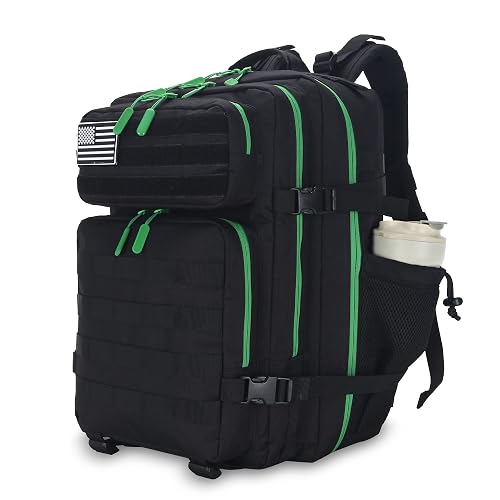 Lovelinks21 25L Tactical Military Backpack (Black Neon Green)