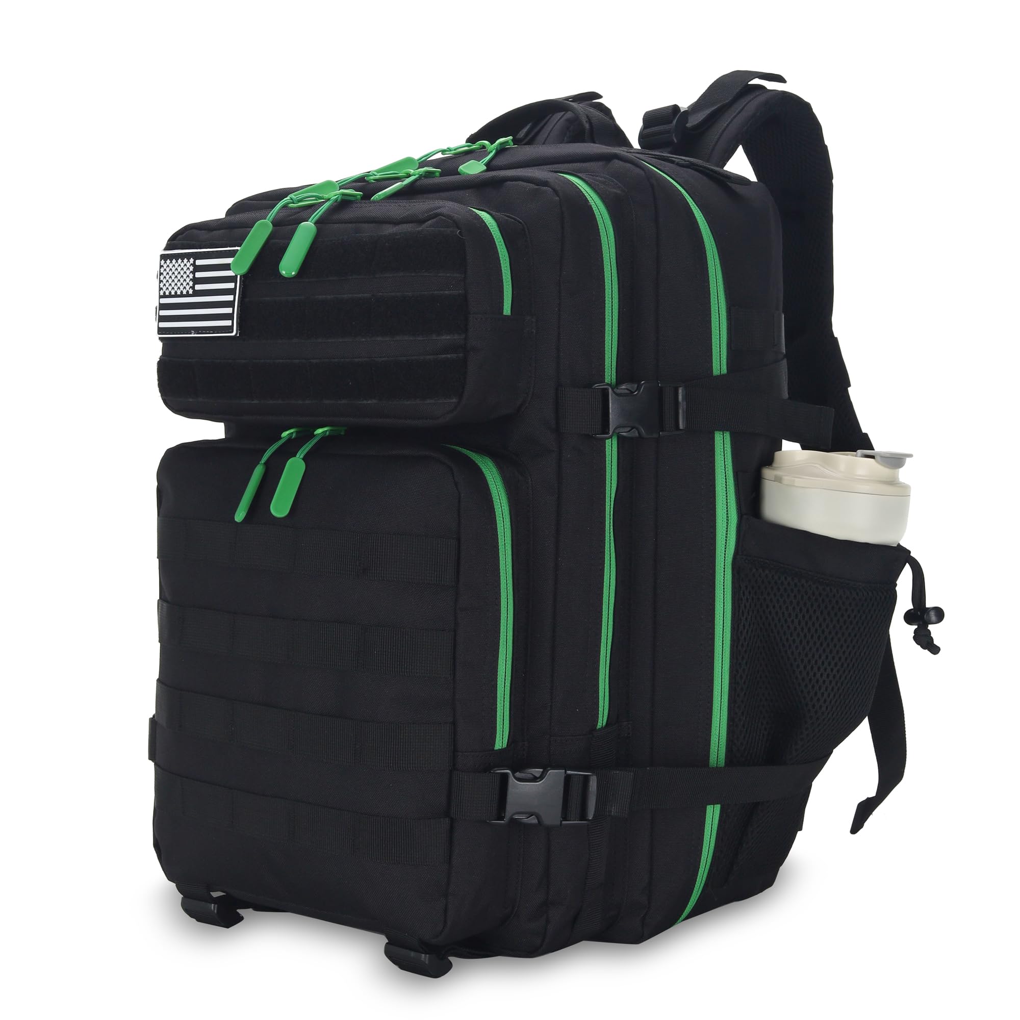 Lovelinks21 25L Tactical Backpack Waterproof Military Backpack for Men and Women Assault Pack Small Travel Backpack, black / neon green, S โ image 1