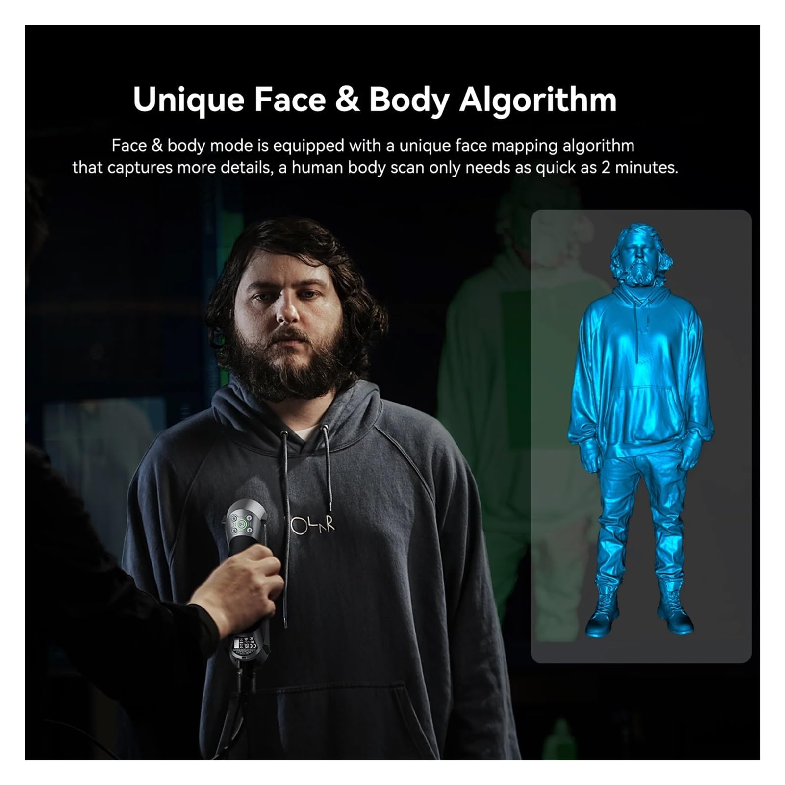 3D CR-Scan Raptor Mehrzeilen-3D-Scanner (Blau & NIR) for 3D-Druck, Reverse Engineering, Handscanner mit bis zu 60 Bildern pro Sekunde