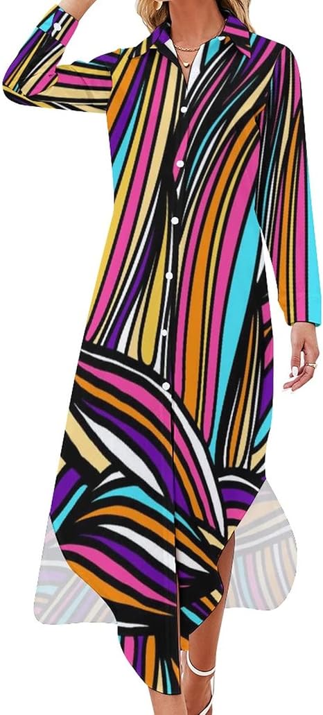 Amazon Co Jp シャツワンピース ボタンワンピース カラフル 柄 レディース シャツスカート ロングワンピース シャツわんぴ ドレス 長袖 ボタンダウン ブラウス 膝丈 大きいサイズ Aライン 体型カバー ゆったり カジュアル 着痩せ ゆったり Vネック 服 ファッション小物 Amazon Co Jp シャツワンピース ボタンワンピース カラフル 柄 レディース シャツスカート ロングワンピース シャツわんぴ ドレス 長袖 ボタンダウン ブラウス 膝丈 大きいサイズ Aライン 体型カバー ゆったり カジュアル 着痩せ ゆったり Vネック 服 ファッション小物