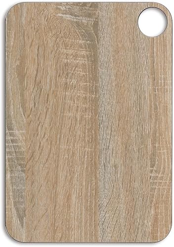 ARCOS Tabla de cortar con colgador y estilo madera. Superficie lisa para cortar alimentos en fibra de celulosa y resina. Utensilios profesionales