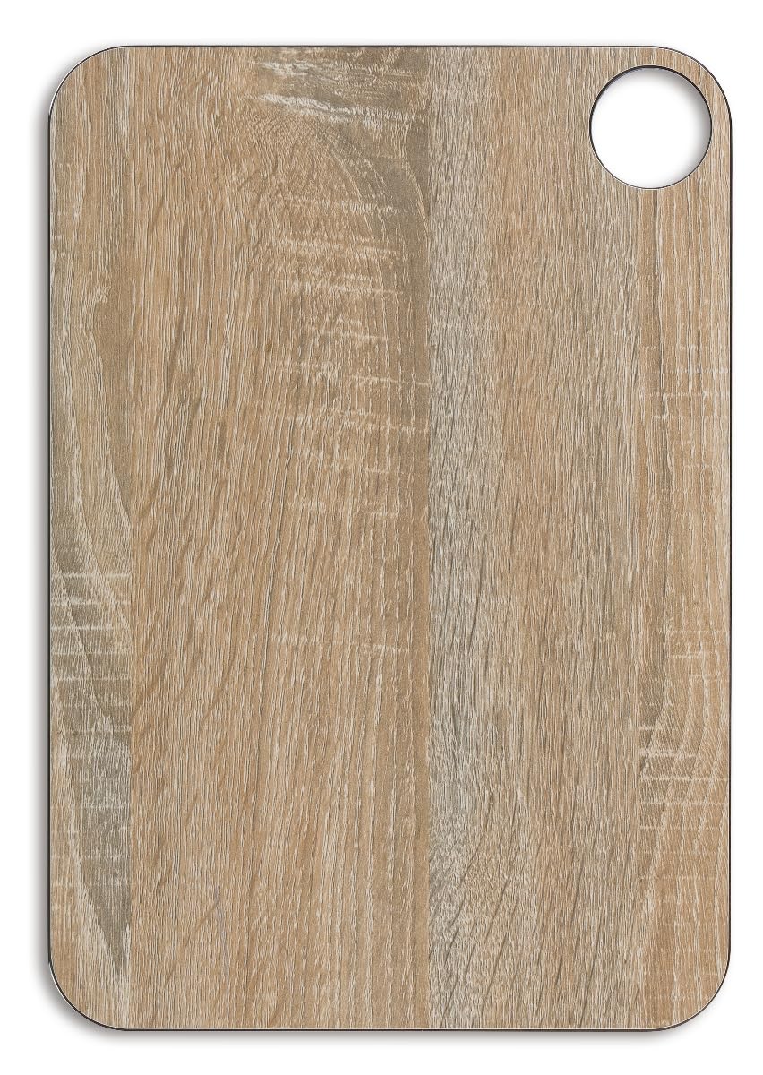 ARCOS Cutting Board with Hanger and Wood Style, Smooth Surface for Chopping Food in Cellulose Fibre and Resin, Professional Meat and Vegetable Cutting Utensil, Serving Board, Color Brown, 13" x 9"