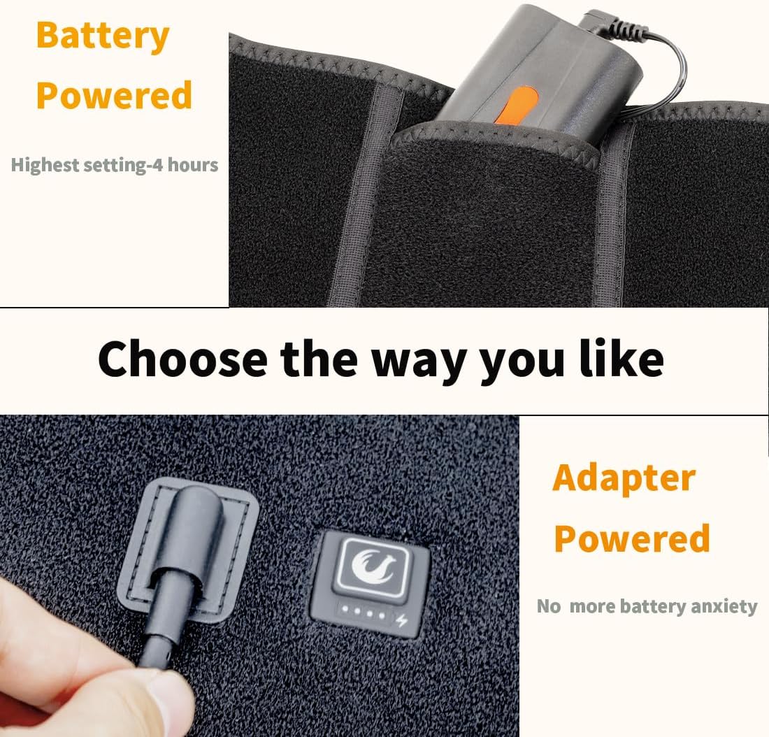 Heated Waist Belt - Cordless Heating pad for Back Pain Relief Lower Back,Electrical Heating Rechargeable Battery Powered - Image 6