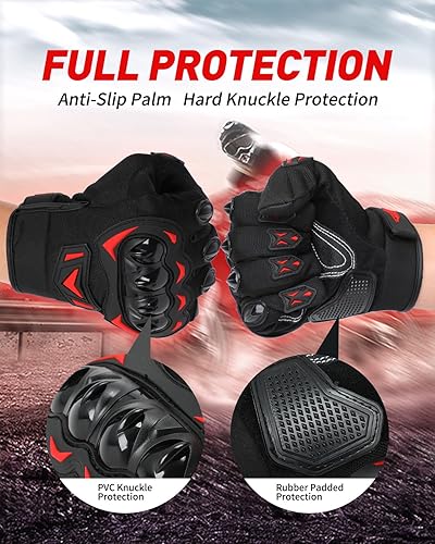 Miniatura 4 de Guantes de motocicleta, guantes de motocicleta para pantalla táctil con nudillos duros, guantes tácticos, guantes de equitación antideslizantes para