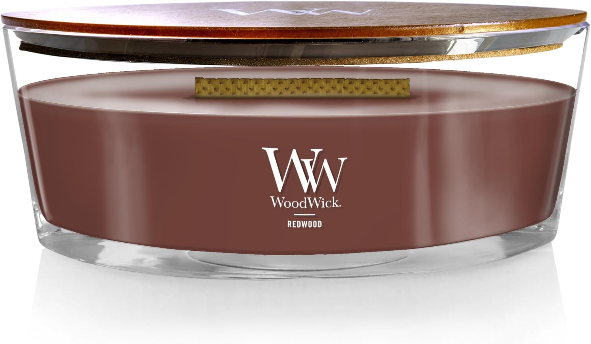 Redwood Holiday Candle Gifts for Women and Men, 16 oz Ellipse Candle with Crackling Wick