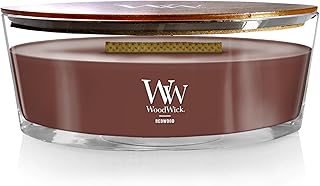 WoodWick Redwood Holiday Candle Gifts for Women and Men, 16 oz Ellipse Candle with Crackling Wick