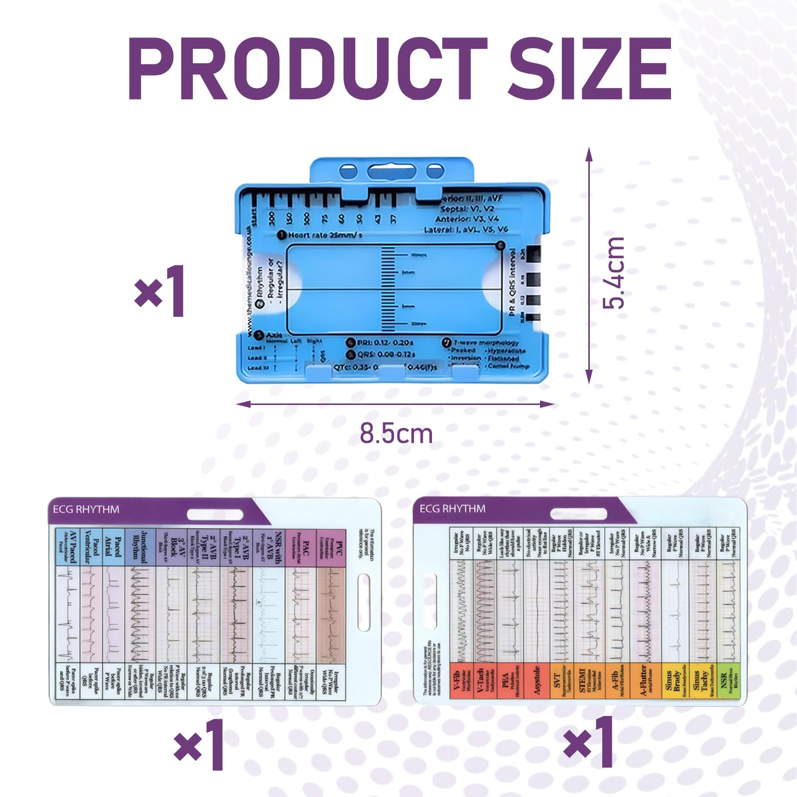 Ecg 7 Step Ruler Ecg/Ekg Interpretation Tool Ecg Pocket Card ...