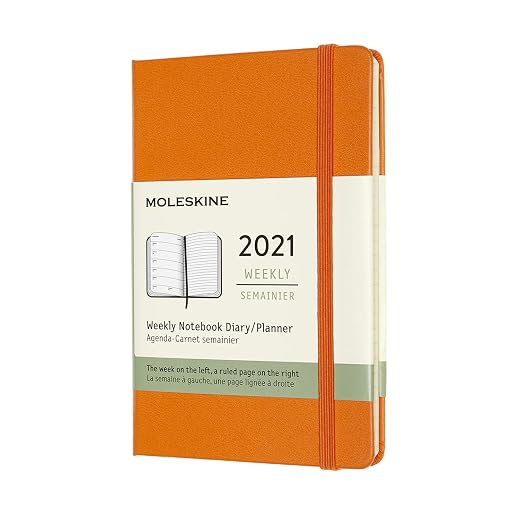 Moleskine 2021 Weekly Planner, 12M, Pocket, Cadmium Orange, Hard Cover (3.5 x 5.5)