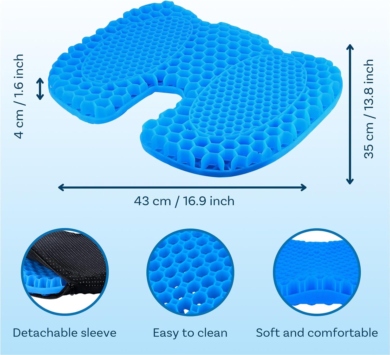 MMOBIEL Anti-Slip Kayak Seat Cushion Waterproof Kayak Gel Seat Cushion – Portable Sit in for Kayak, Boat, Canoe, Rowing etc. – Pressure Relief & Comfort Seat Cushion - Kayak