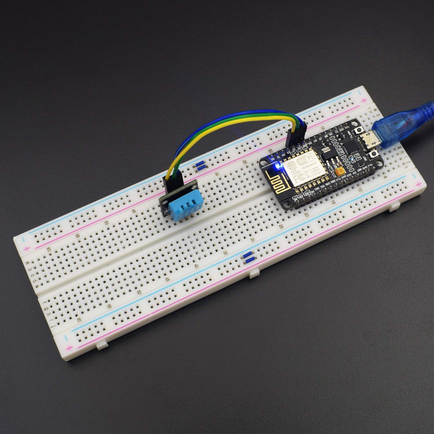 REES52 Measure Temperature And Humidity Using DHT11 & ESP8266-12E Using Blynk IOT Application - KT573