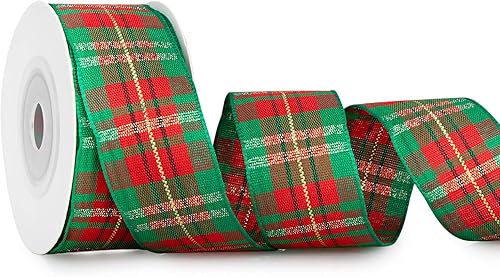 Miniatura 7 de SOFIRE Cinta a cuadros de guingán de 10 yardas para envolver regalos de 1 pulgada de ancho (azul)