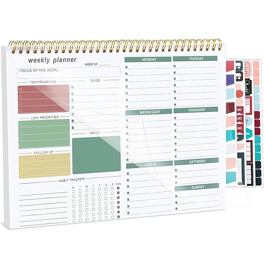 Undated Weekly Desk Planner Notepad