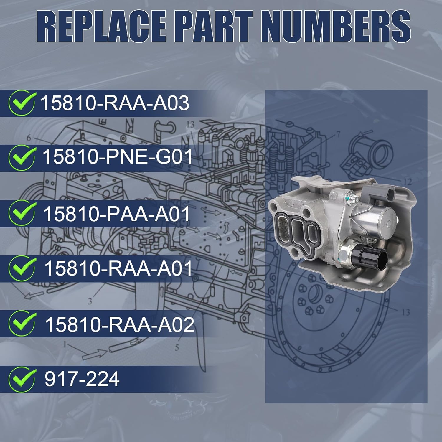 15810-PPA-A01 15810-RAA-A03 VTEC solenoid slide valve with oil pressure switch and gasket fit for 2002-2011 Acura,Accord,CR-V,Element,Civic,RSX