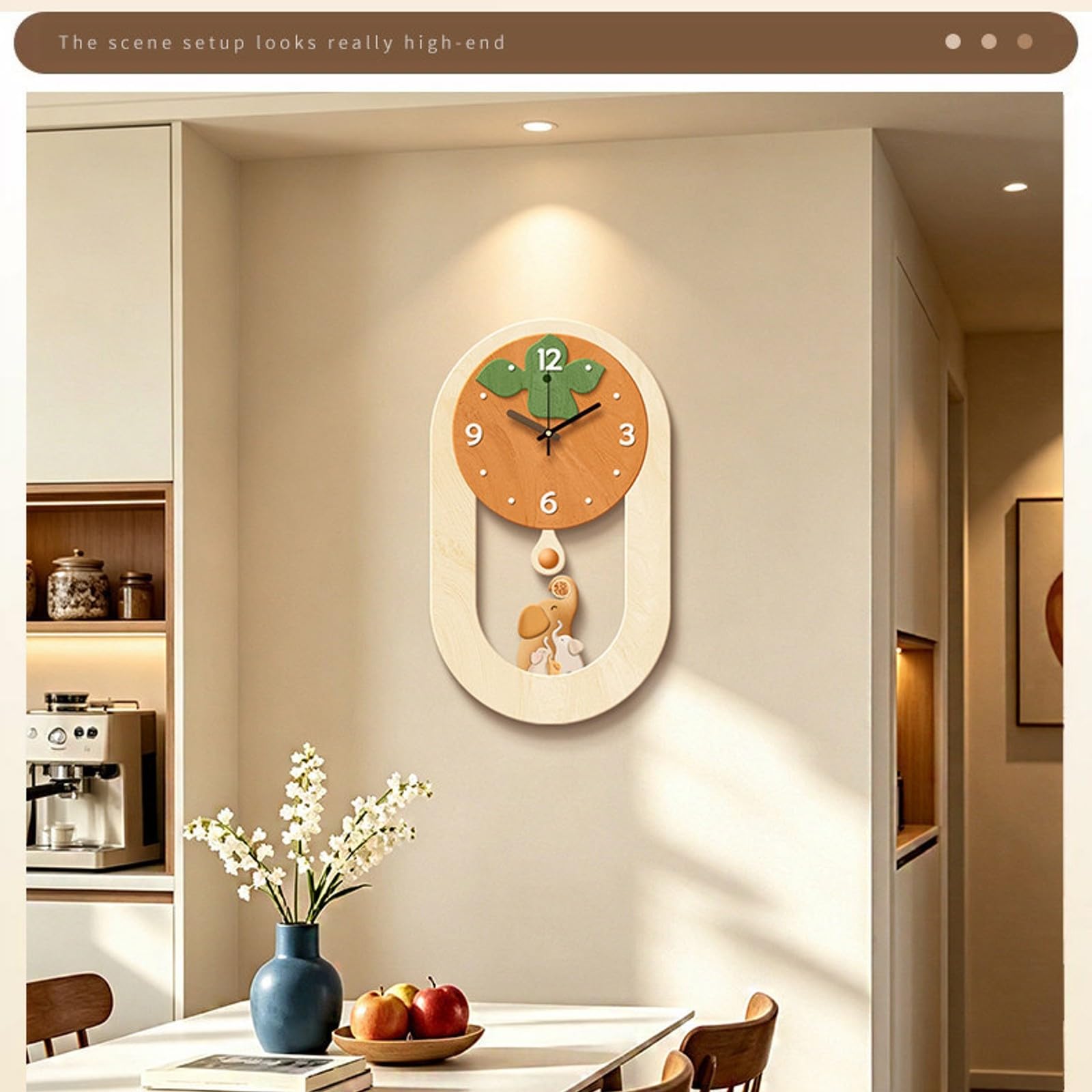 Reloj con Varilla corativa Analógico, Beige Madera