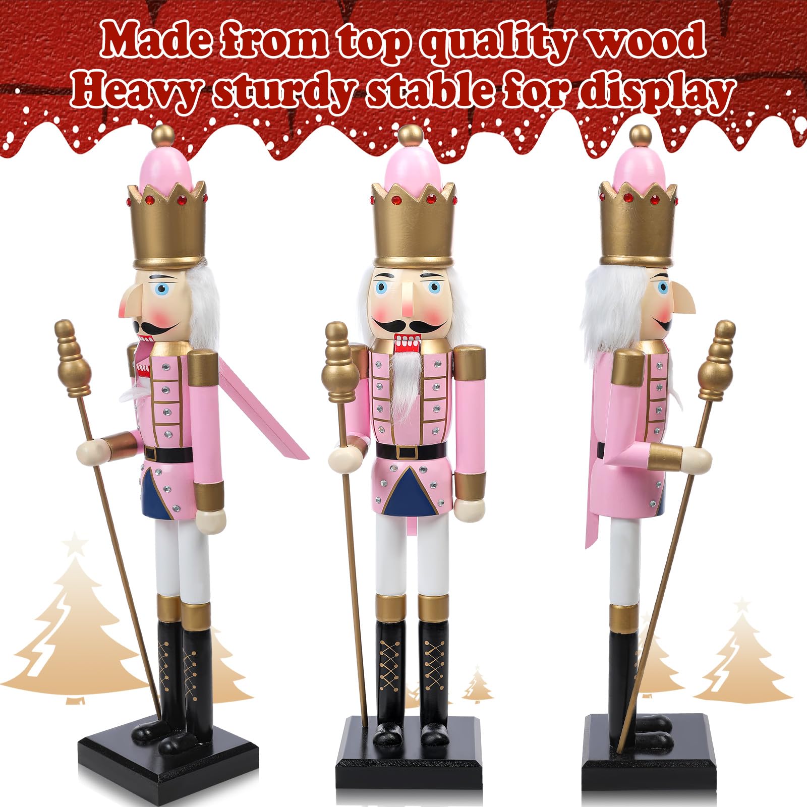 Geetery 36 Inch Large Christmas Wooden Nutcracker Soldier Nutcrackers Figurine Christmas