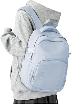 Cute Backpacks for School Women Men, Lightweight Casual Daypack College Backpack,Simple Middle Students Bookbag, Waterproof High School Bag for Teens Girls Boysblue