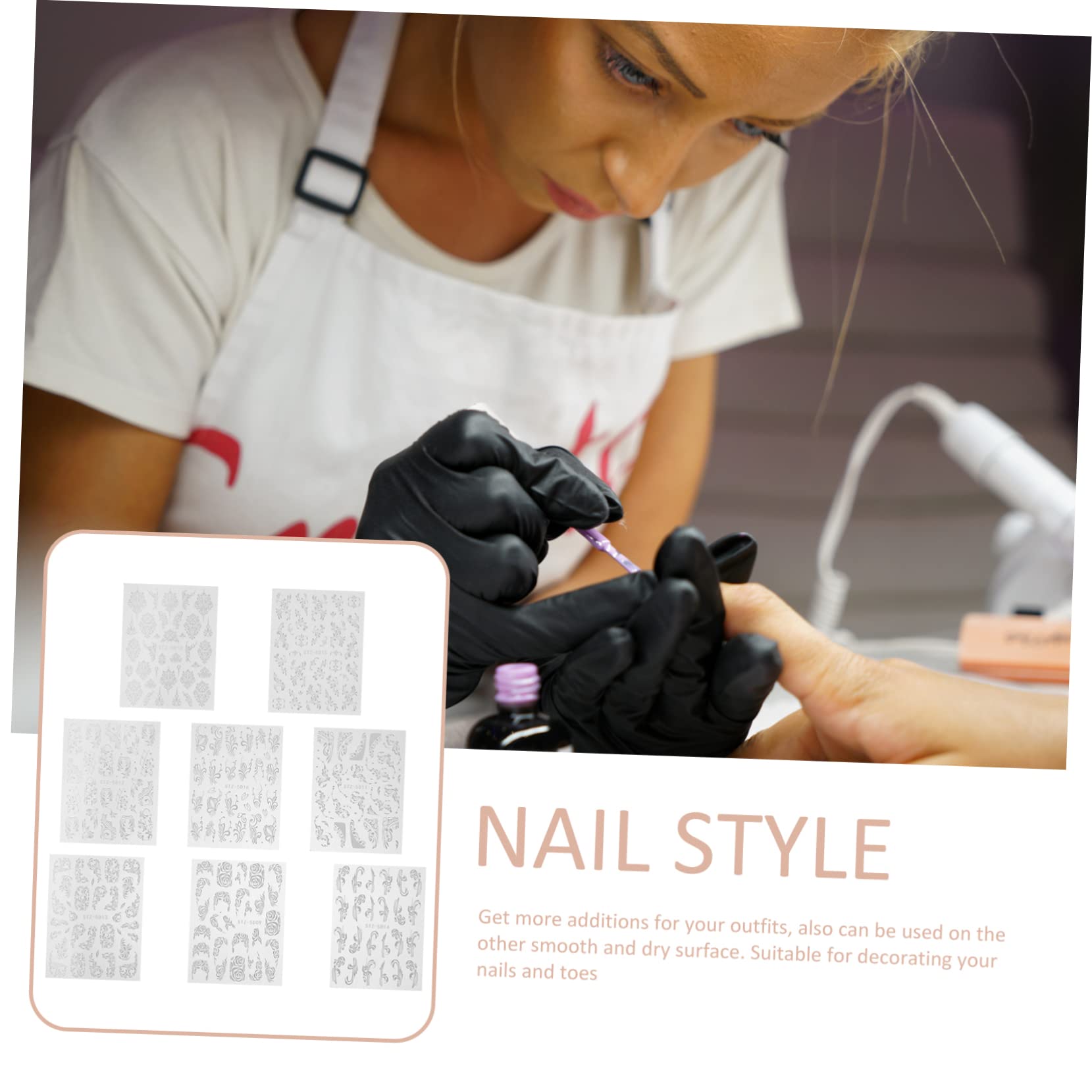 Healvian 3 Set Di Adesivi Per Nail Art Adesivi Per Nail Art Resistenti Allacqua Per Feste E Matrimoni 8 Fogli*3