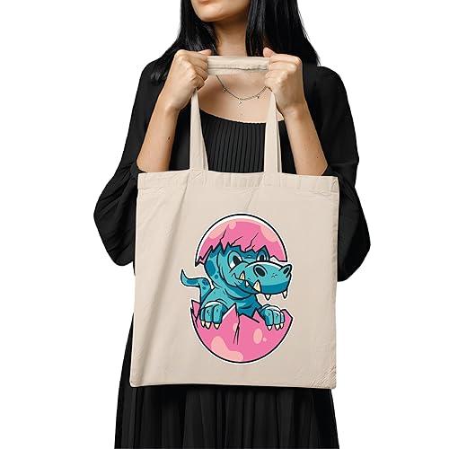 Animal Egg Coming Out of Egg Gift for Kids and Animal Lovers Natural White Multicolor Canvas Tote Bag