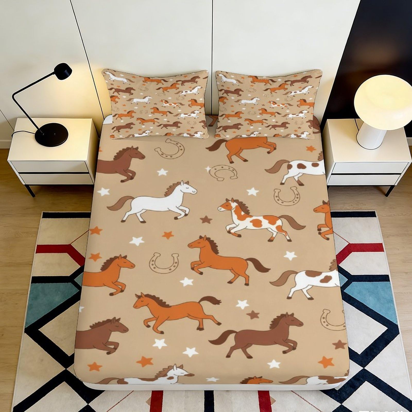 3D Printed Guitar Pattern Fitted Sheet Microfiber Deep Pocket Non-Slip Rock Style Mattress Fitted Cover Bedroom Bedding for Adults Teens 90x200x25cm