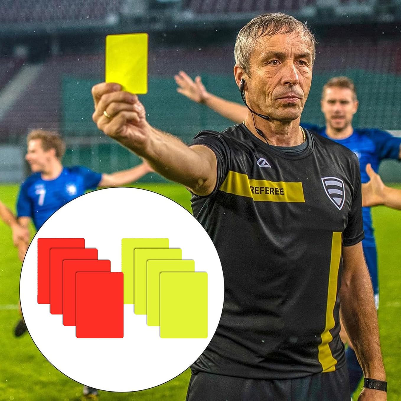 Image secondaire de Kit d'Arbitre de Football avec Cartons et Sifflets en Acier Inoxydable
