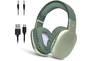 iJoy Ultra Wireless Synthrm Headphones with Microphone- Rechargeable Over Ear Wireless Bluetooth...