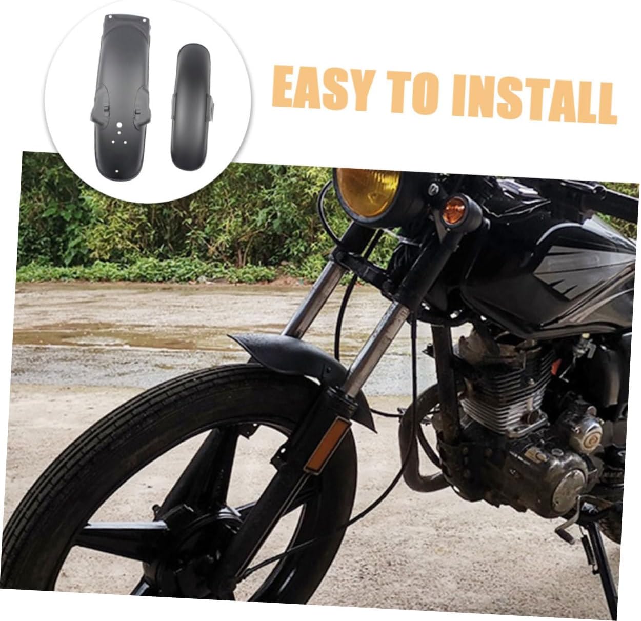 1set Motorcycle Mudguards for Retro Front and Rear Splash Guard Easy to Install Mud Flap for Motorcycle