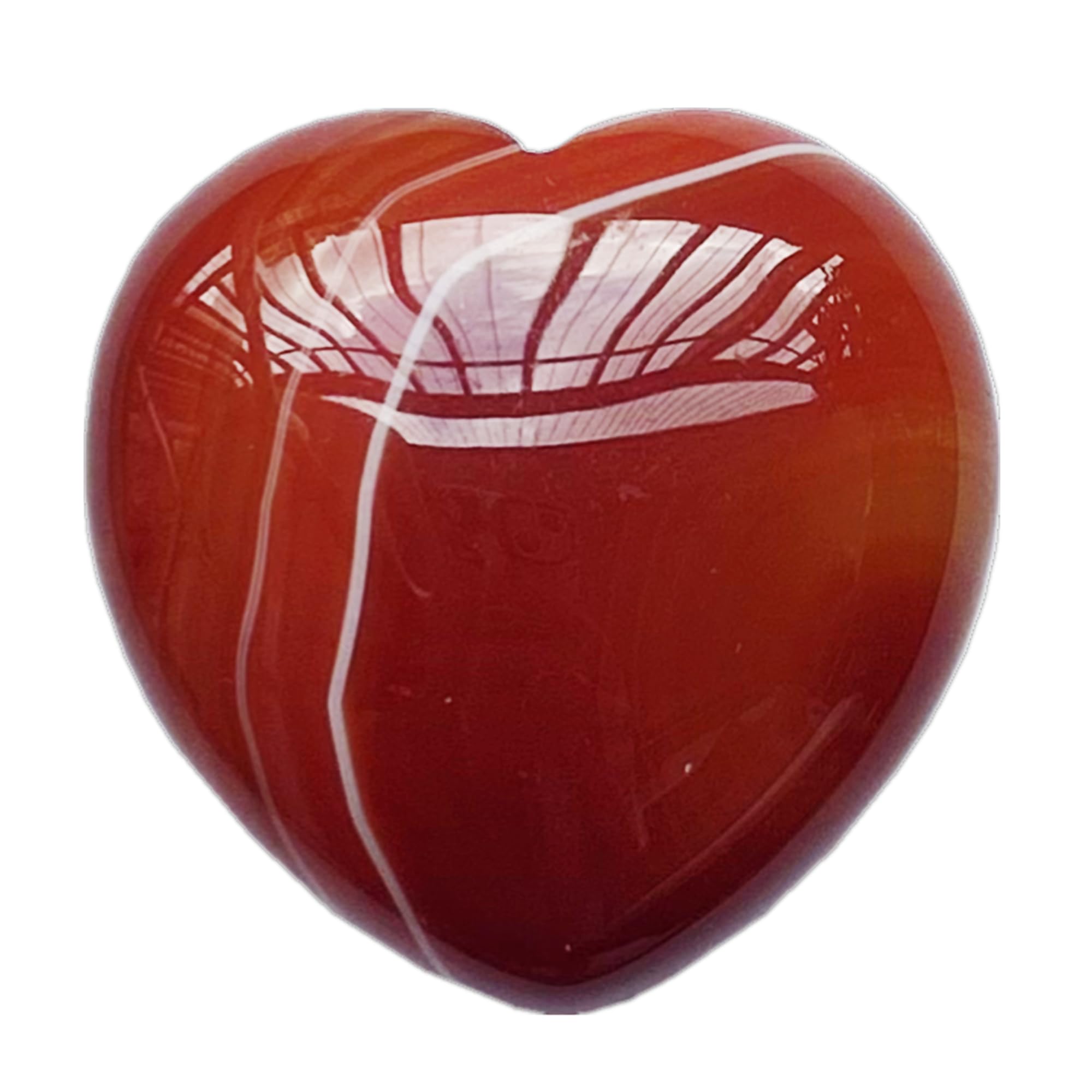 ManekiekoManekieko Natural Carnelian Palm Worry Carved Heart Love Stone,40mm Crystals and Healing Stones