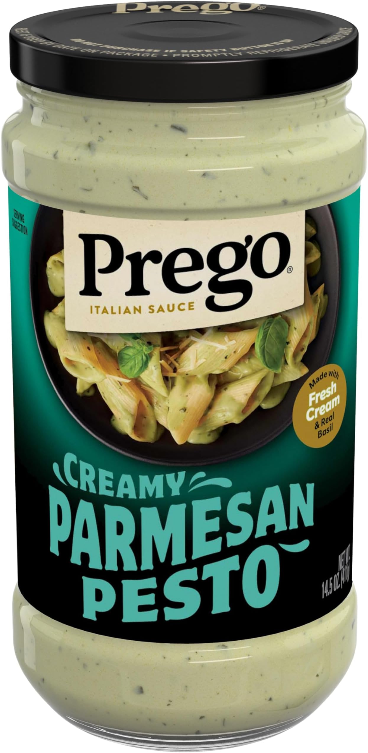 Prego Creamy Parmesan Pesto Pasta Sauce, 14.5 oz Jar