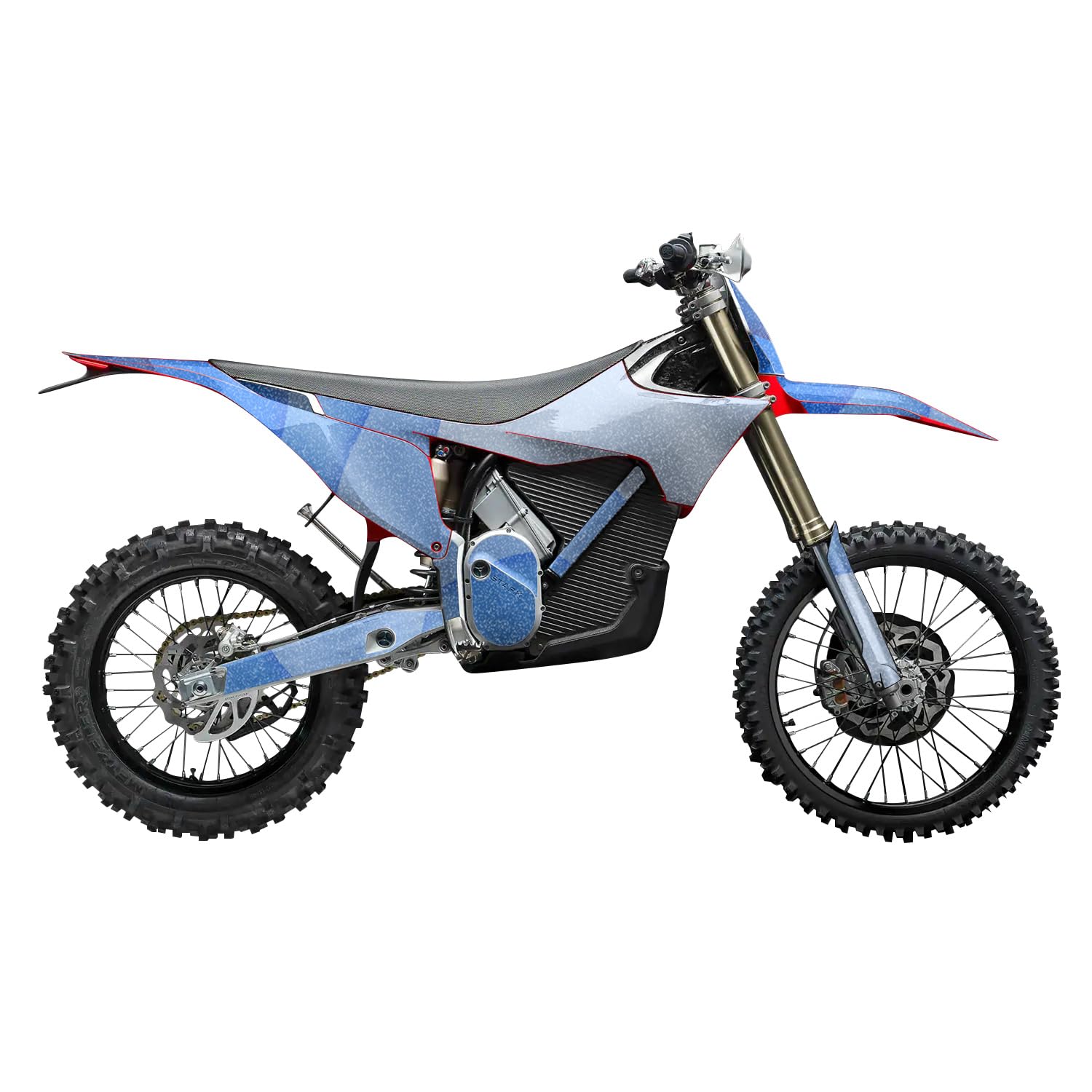 Glossy Glitter Stark Varg MX 2023-2025 Graphics Kit Wrap - Papercraft Blue - Varg MX Skin - Premium 3M Vinyl Protective Wrap Decal Cover - Easy to Apply | Crafted in The USA by MightySkins
