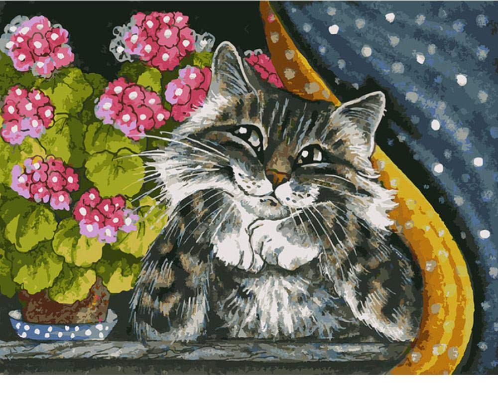 Peinture par numéros chat sur toile, le cadeau créatif idéal pour passionnés d'animaux