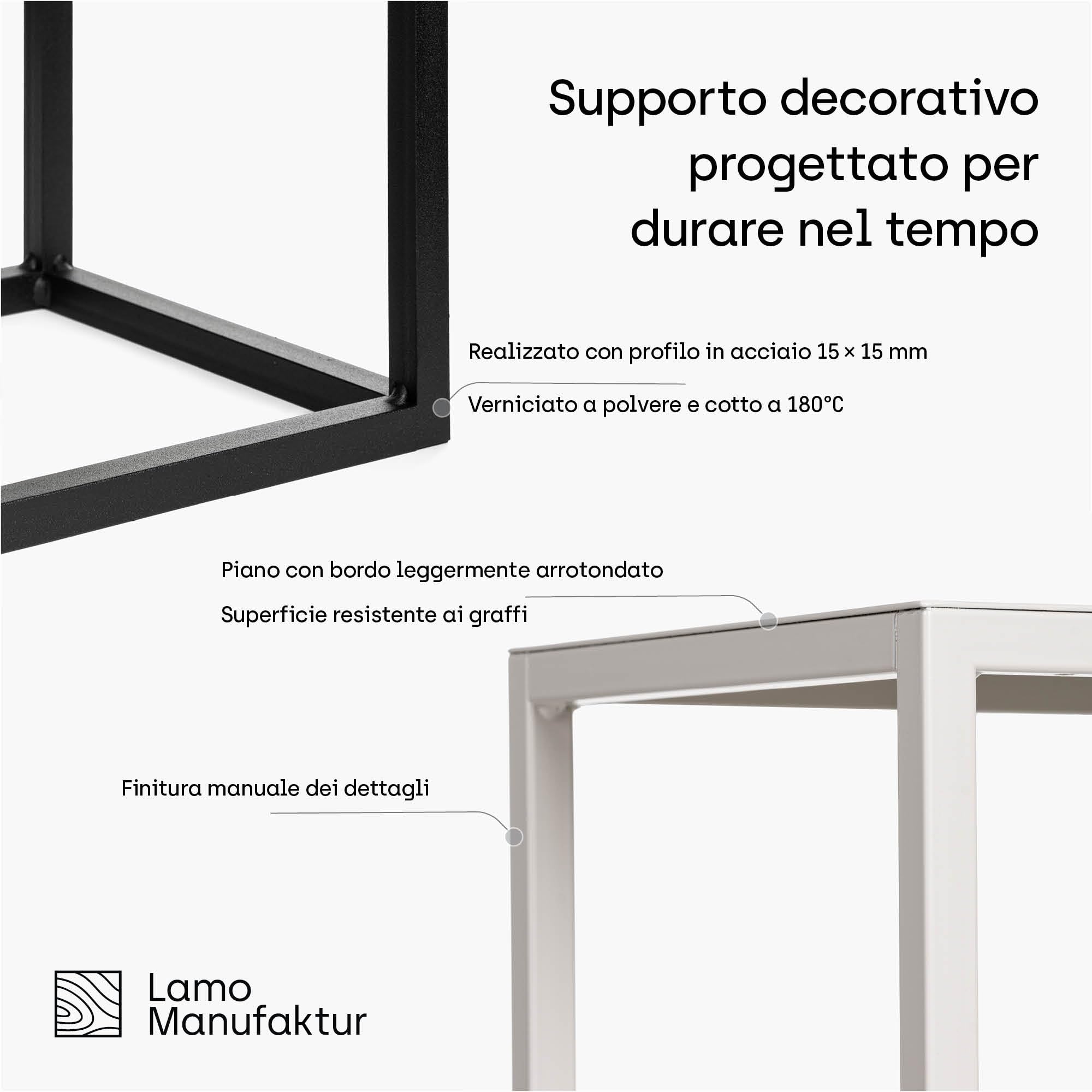 LAMO Manufaktur Set di 3 supporti per piante 28/48/68 cm - Porta fiori in metallo bianco | Portavasi da interno design moderno, tavolino per sculture e decorazioni | Mobile tavolino per piante