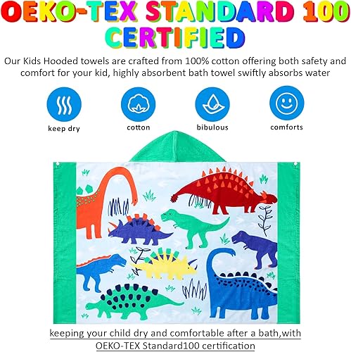Miniatura 117 de Toallas de baño para niños, toalla para niños con capucha para playa, baño, piscina, toallas de natación de 30 x 50 pulgadas, tamaño grande, ultra