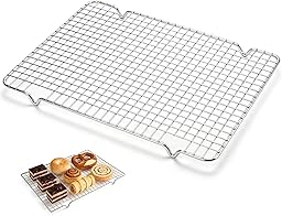 Griglia Forno Universale di Raffreddamento 43x29 cm - Pasticceria in Acciaio Carbonio Antiaderente, Rettangolare Griglia Raffreddamento di Torte e Pasticcini per Cucinare, Panificazione, Grigliare