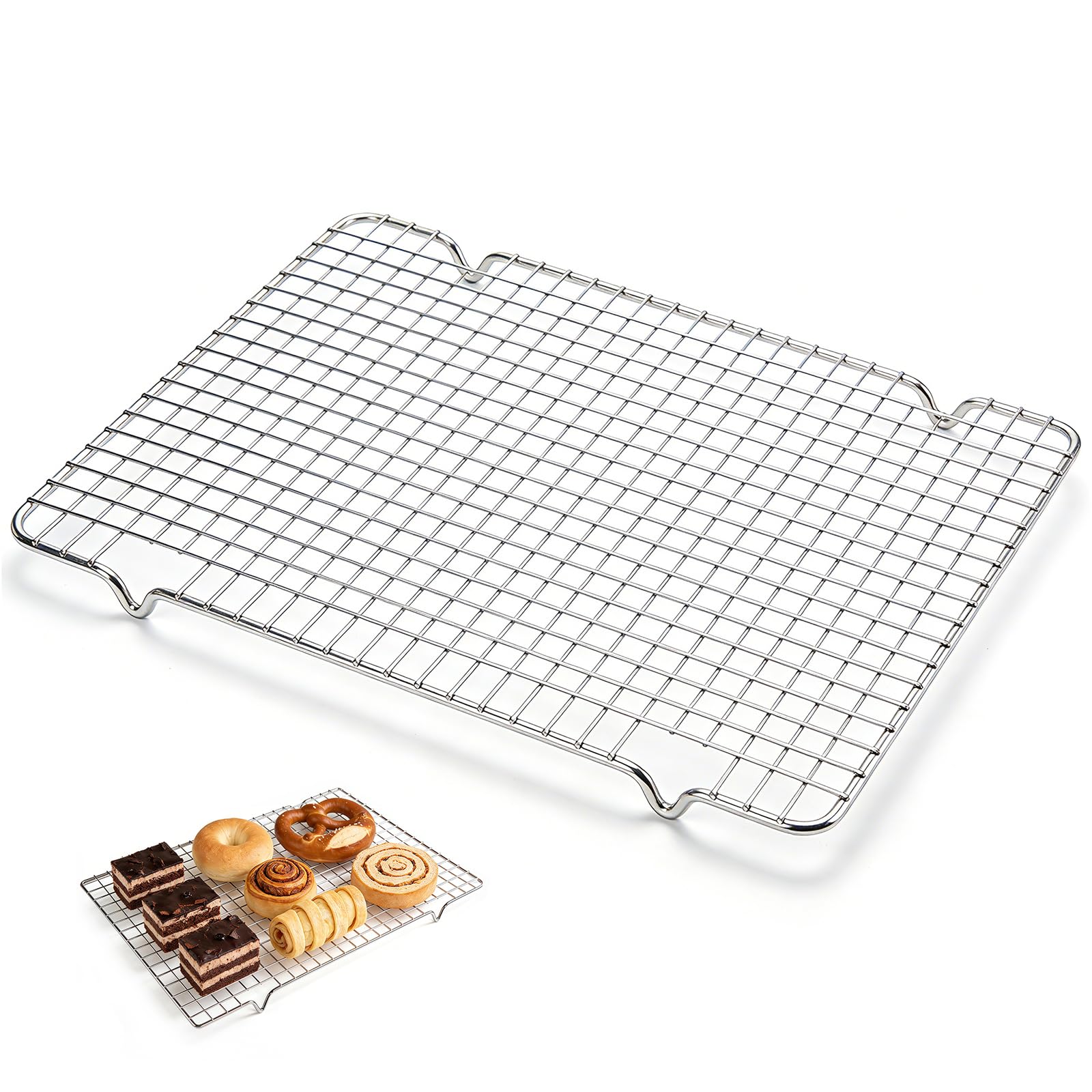 Griglia Forno Universale di Raffreddamento 43x29 cm - Pasticceria in Acciaio Carbonio Antiaderente, Rettangolare Griglia Raffreddamento di Torte e Pasticcini per Cucinare, Panificazione, Grigliare