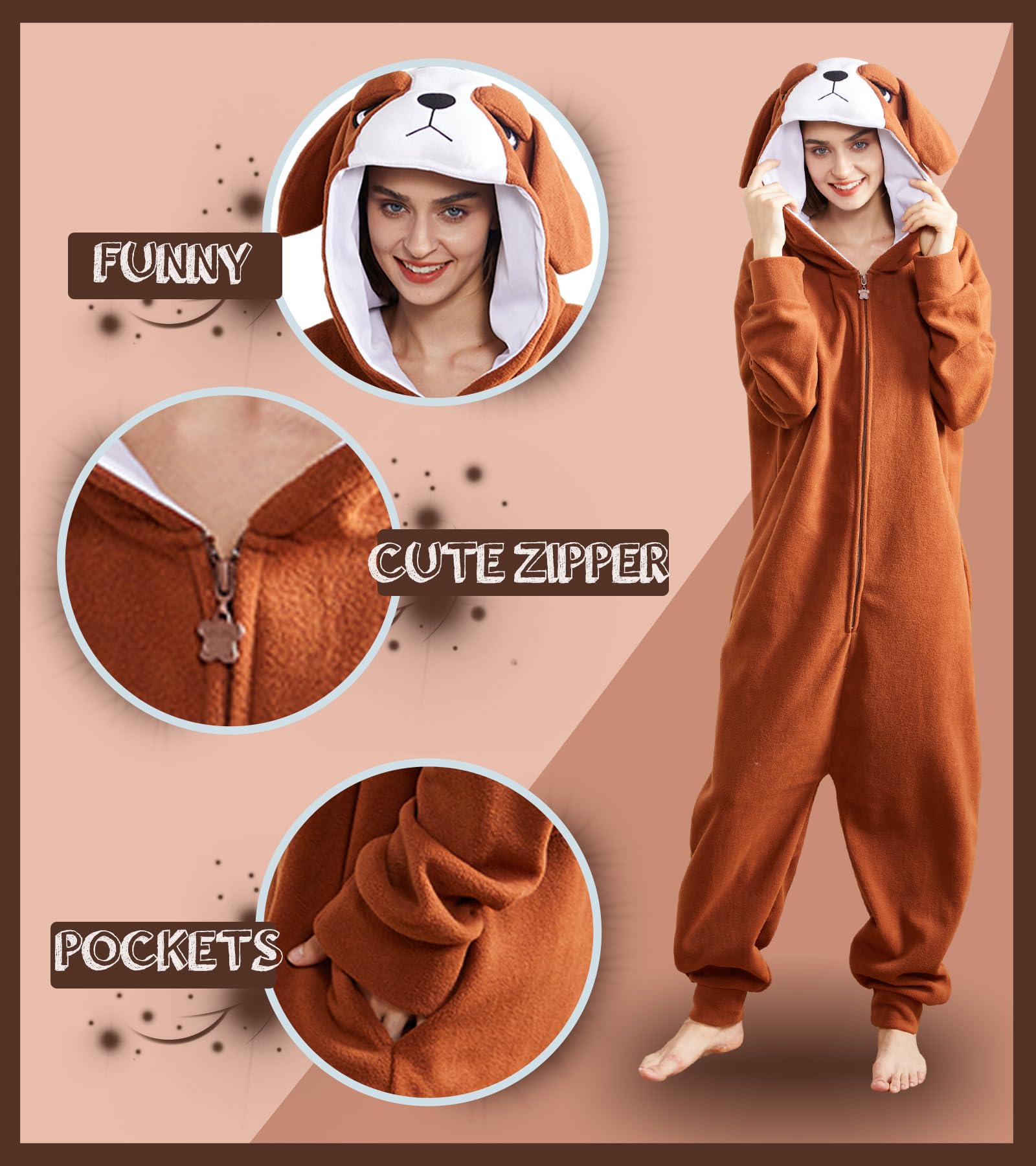 Mameluco unisex para perro, para adultos, Halloween, animales, cosplay, pijama, disfraz de fiesta, ropa de dormir de una pieza