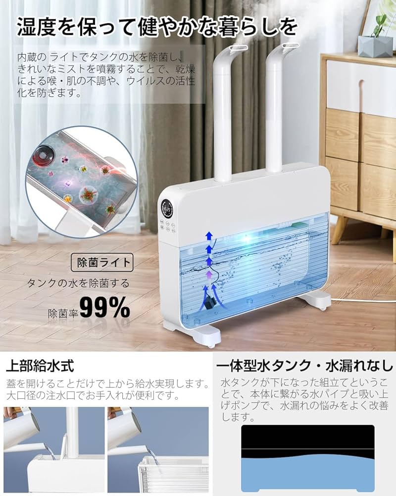 Amazon.co.jp: 加湿器 大容量 12L 家庭用・業務用 【2024年モデル & 吹