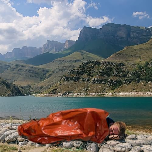 Miniatura 9 de Bivy Sack Bivy Bag - Sacos de dormir de emergencia, paquete de 4 sacos de dormir de supervivencia Mylar saco de dormir de emergencia Bivvy saco