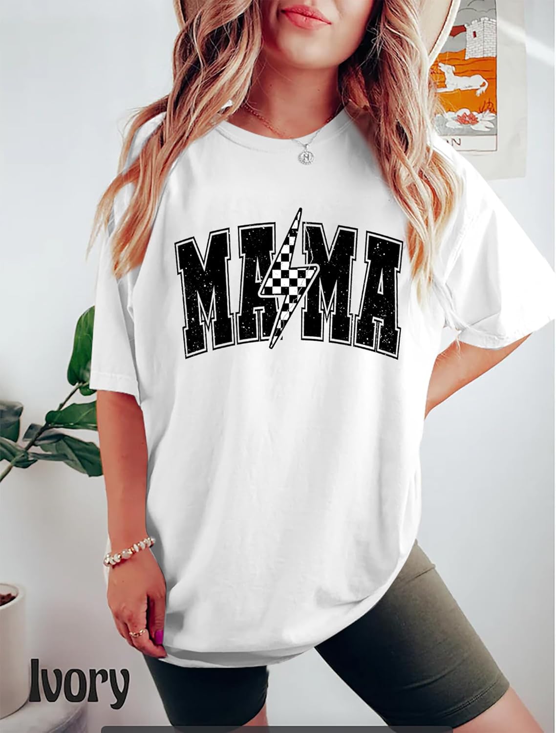 Womens Mama Shirt Cute Mom Life Tshirts Trendy Mama Letter Print Shirts Casual Short Sleeve Tops - Image 2