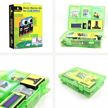 KEYESTUDIO Basic Starter Kit for BBC Microbit V2 V1.5 Micro:bit not included, 35 Lesson Tutorials, i2c LCD 5V Relay, LED Matrix, Breadboard Components, Great for Teens Kids STEM Programming