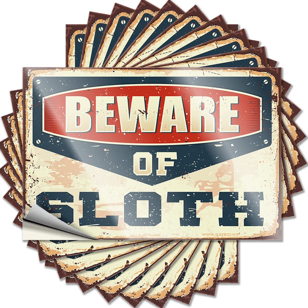 Holiday Soft Area Decal | Beware of Sloth Spicy Durable Vinyl Sticker Easy Apply for Surfing(6X9CM)