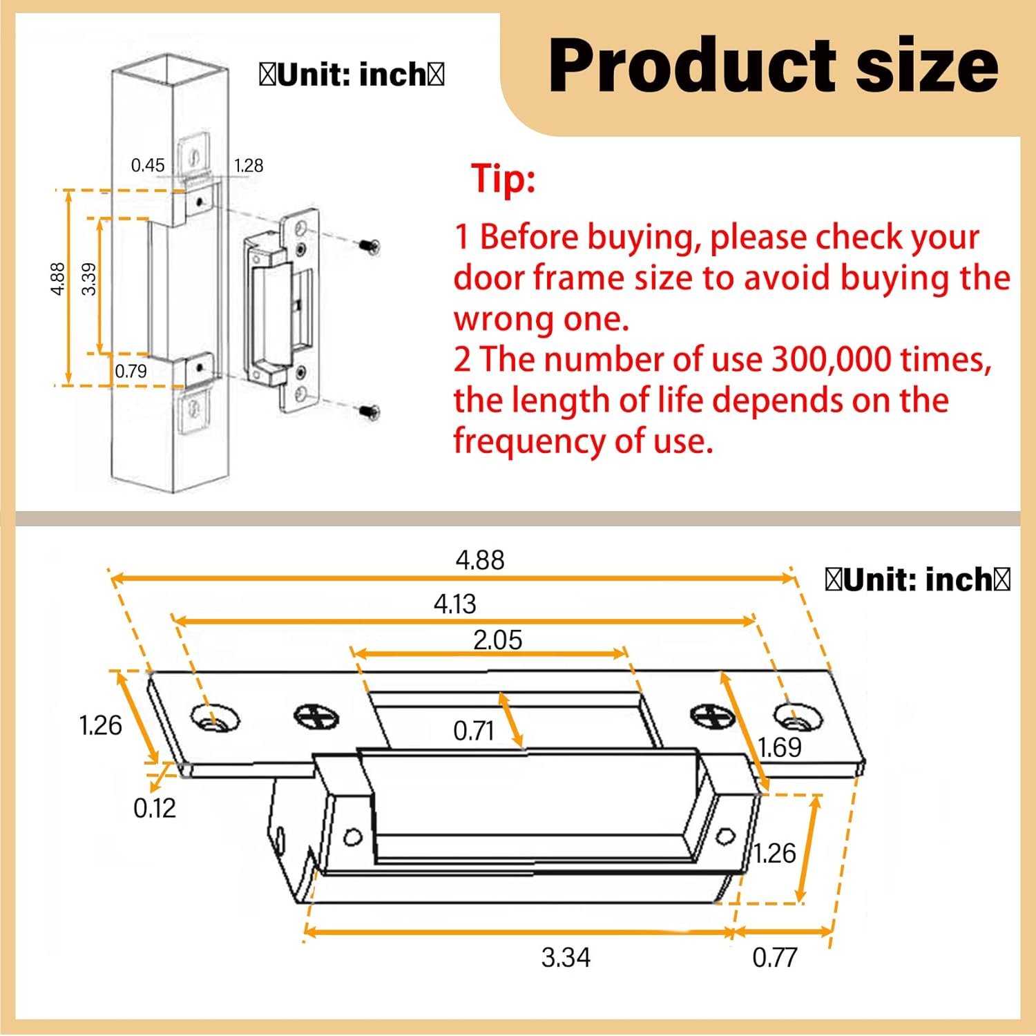 Buy ANSI قفل قياسي للباب الكهربائي للخدمة الشاقة ، قابل للتعديل آمن