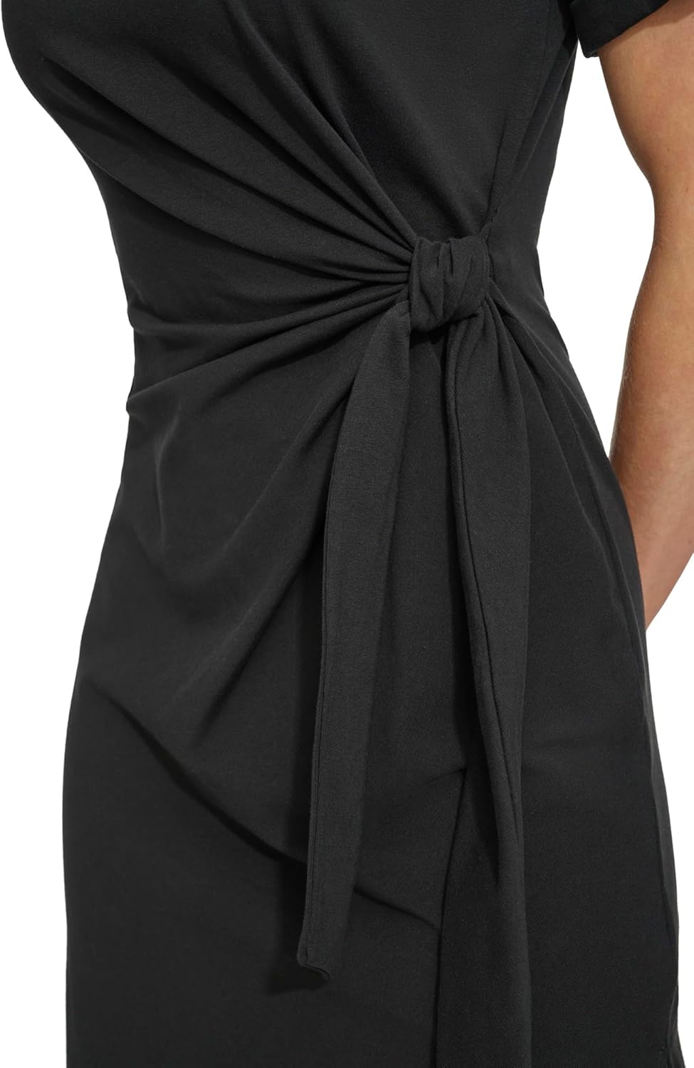 DKNY Womens Front Tie Boat Neck Short Sleeve Dress - Image 6