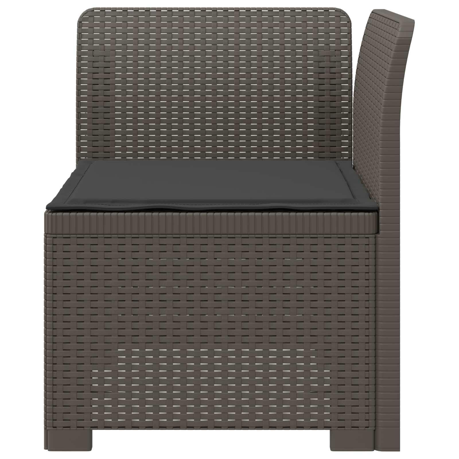 Divano da Giardino a 1 Posto con Cuscino in Polipropilene Aspetto Rattan, Seduta 55x55 cm, Resistente Intemperie e Raggi UV, Design Modulare per Terrazzo Balcone Veranda Relax